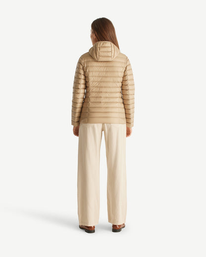 Doudoune légère à capuche Beige Cloe