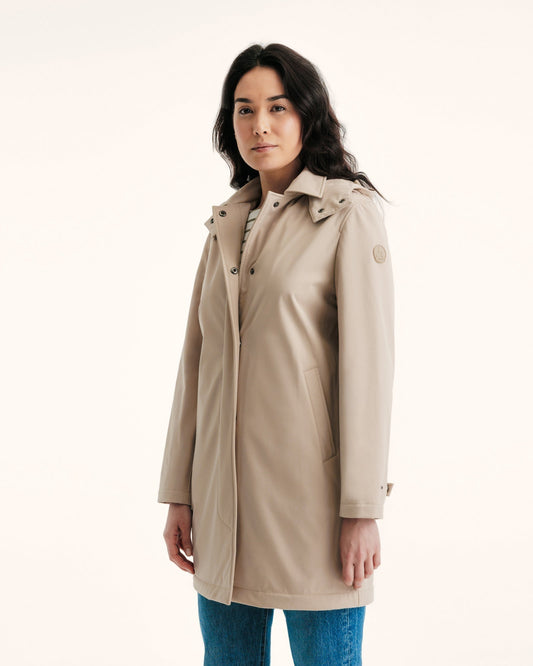 Imperméable à capuche amovible Beige Corinthe