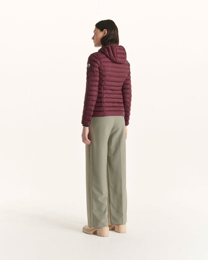 Doudoune légère à capuche Aubergine Cloe