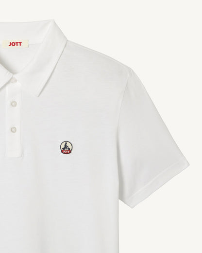 Polo en coton biologique Blanc Lavan